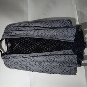 Belle women's long sleeve size M Grey and Black Cardigan sweater with hood